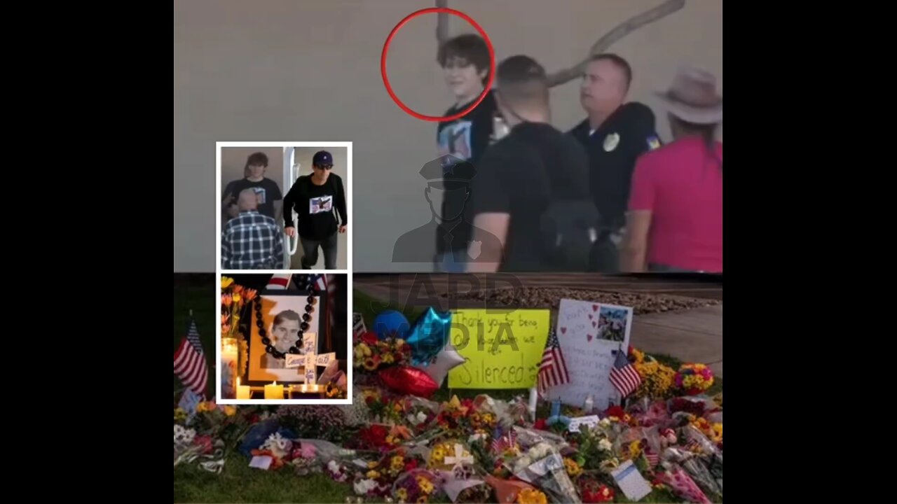 Man attempts to destroy#CharlieKirkmemorial wearing same shirt as #TylerRobinson. #japd