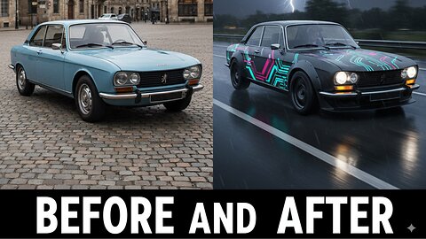 BEFORE and AFTER-Car Peugeot 504 Coupe 1969 #Beforeandafter #CustomCars #CarRepair #ConceptCars