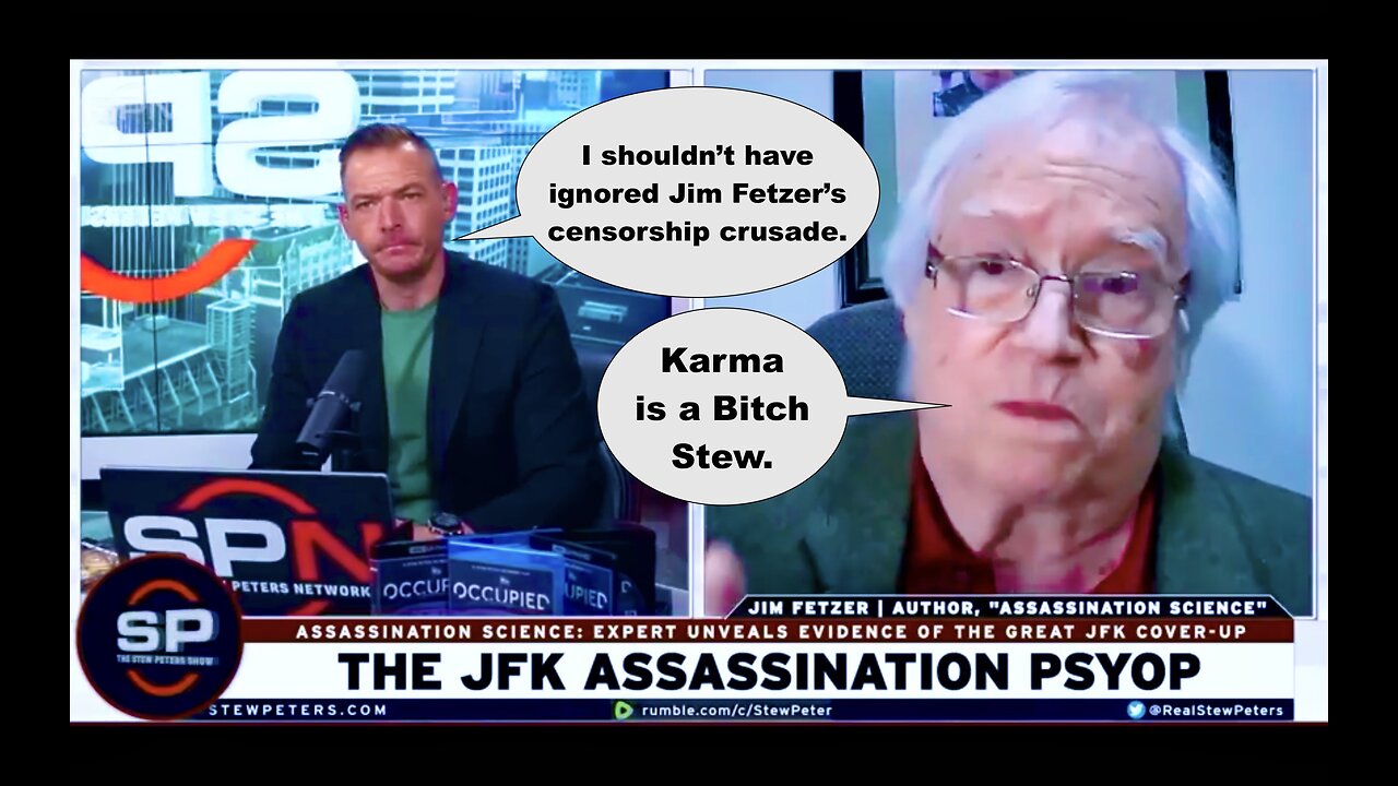 Stew Peters Censored After Ignoring Compromised Intelligence Asset Jim Fetzer Censorship Crusade