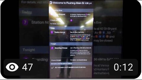 This is the 7 Train MTA Display Screen