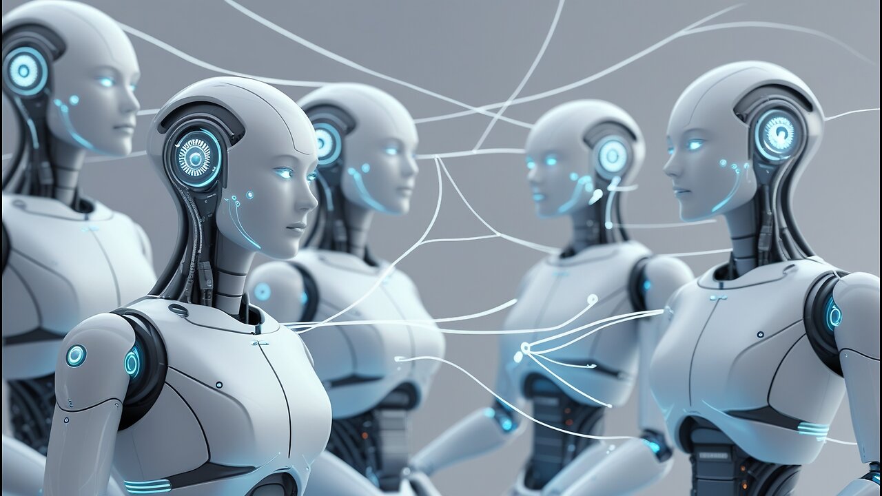 Humanoid Robots Working Together Running the Same AI