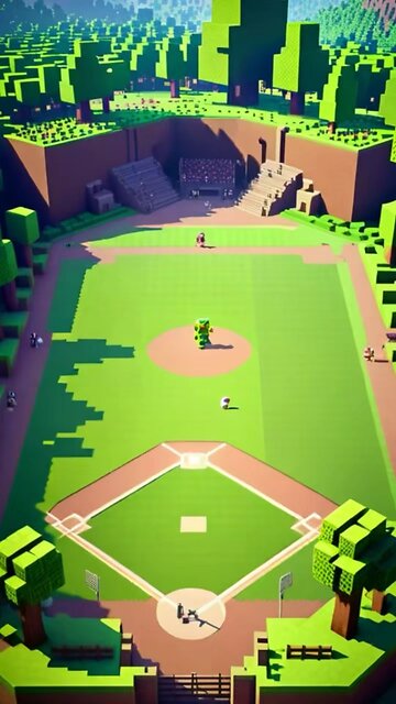 A Minecraft baseball field
