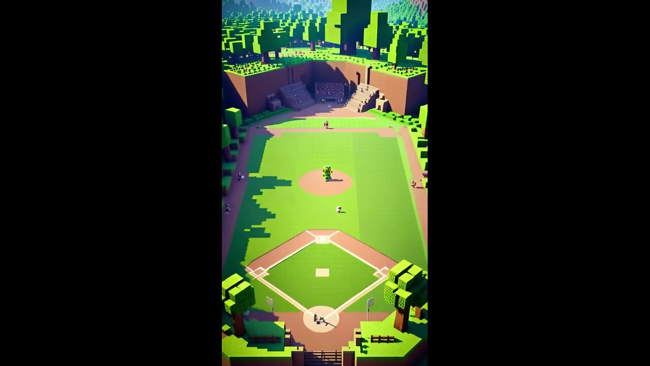 A Minecraft baseball field