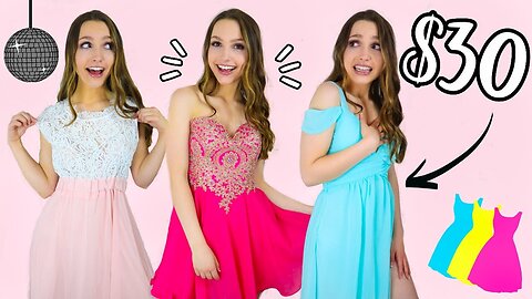 TRYING ON PROM DRESSES UNDER $30!
			
