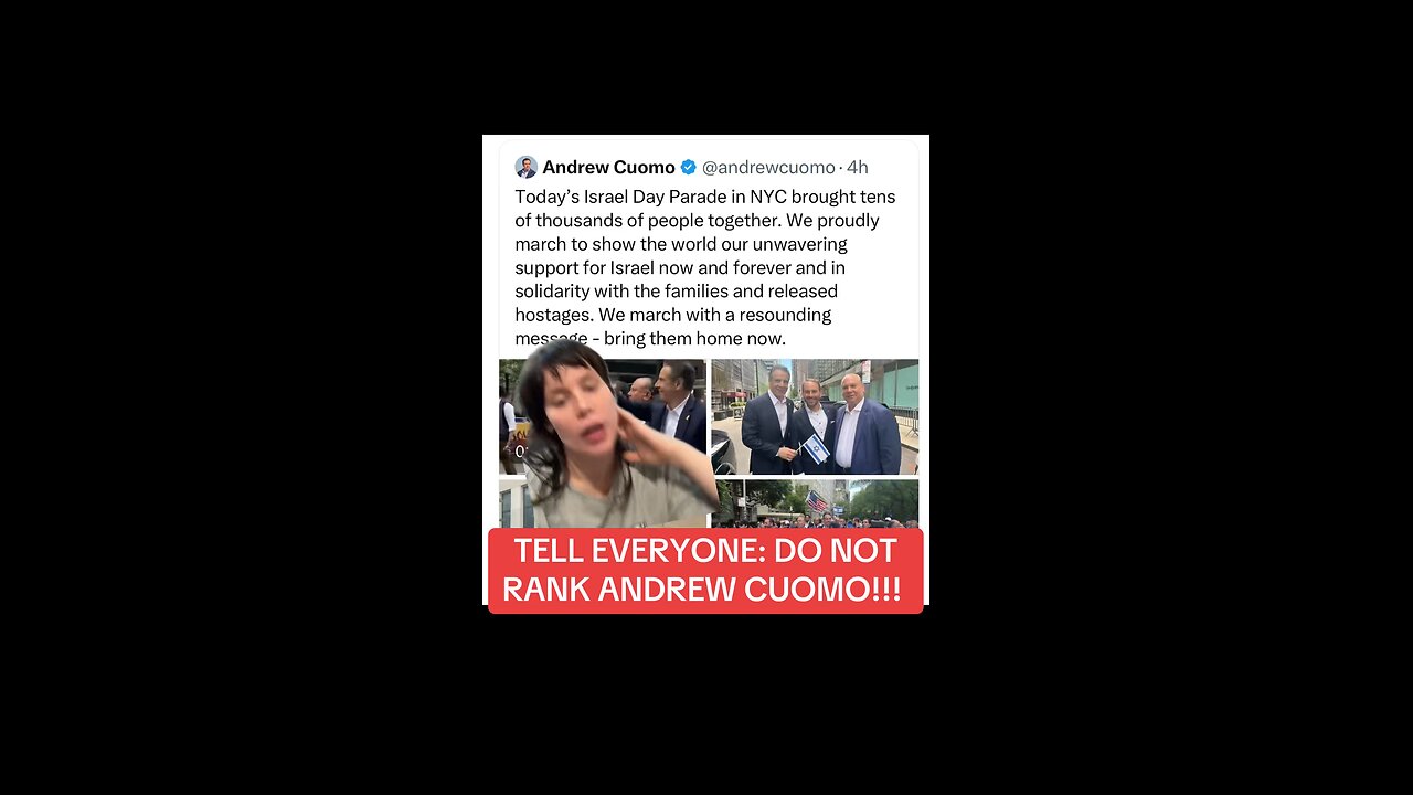 DO NOT RANK ANDREW CUOMO AT ALL ON YOUR BALLOT
