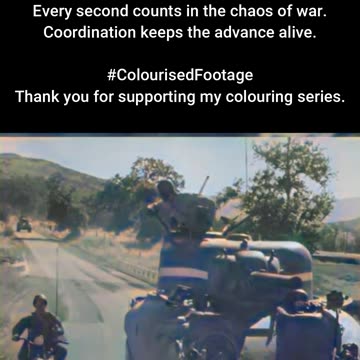 Guiding Steel Man on Motorcycle Signals Tank #ColourisedHistory