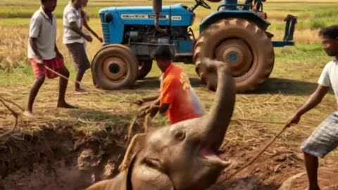 Heart Stopping Rescue Baby Elephant