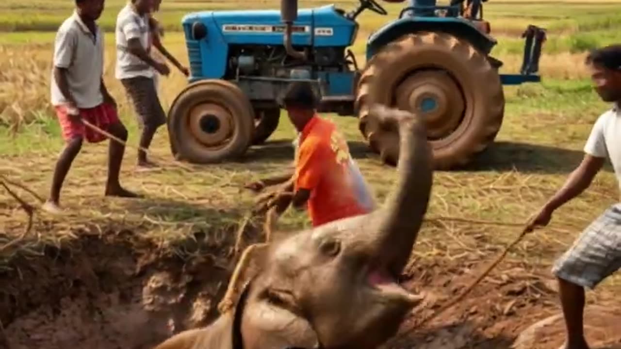 Heart Stopping Rescue Baby Elephant