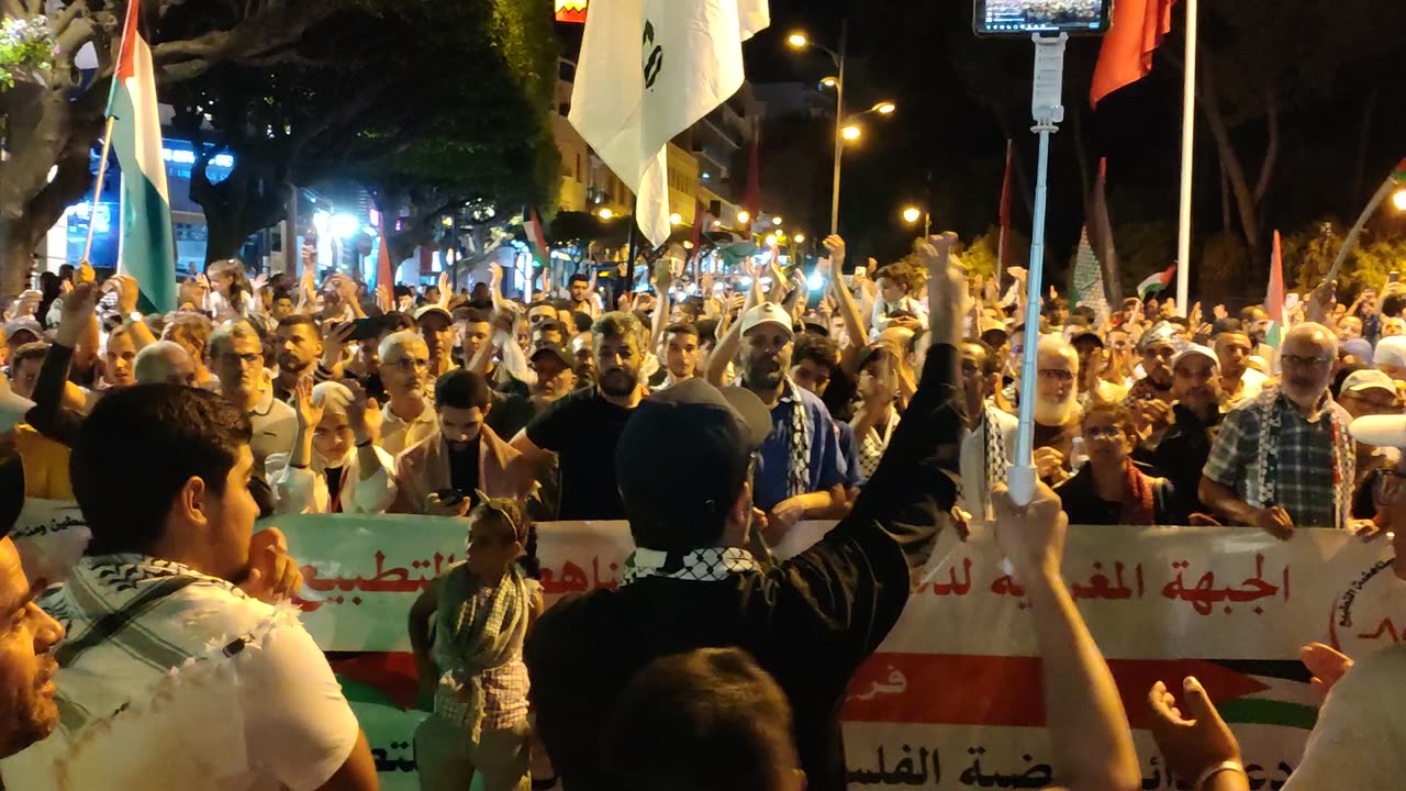 مسيرة شعبية بطنجة لدعم فلسطين ومناهضة التطبيع وبوقف الإبادة الجماعية 28 08 2025 يسقط يسقط الكيان