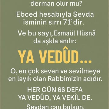 İsmin Sevda mı? Bu İsim Aşkın En Derin Sırrını Taşıyor! | 66 Zikirle Ruhunun Kapılarını Aç