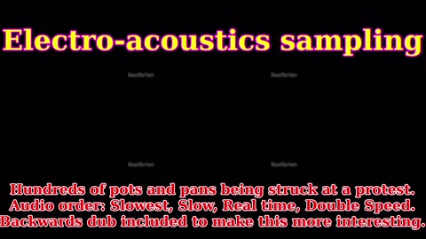 Hundreds of pots, pans being struck - Slower, slow, real time, double speed with reverse dub track