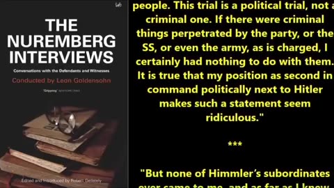 Hermann Göring's words on the Holocaust at the Nuremberg Military Tribunal