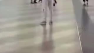 Man armed with a hammer sets fire to check in desk at Italy's, Malepensa Milan airport.