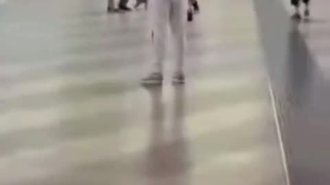Man armed with a hammer sets fire to check in desk at Italy's, Malepensa Milan airport.
