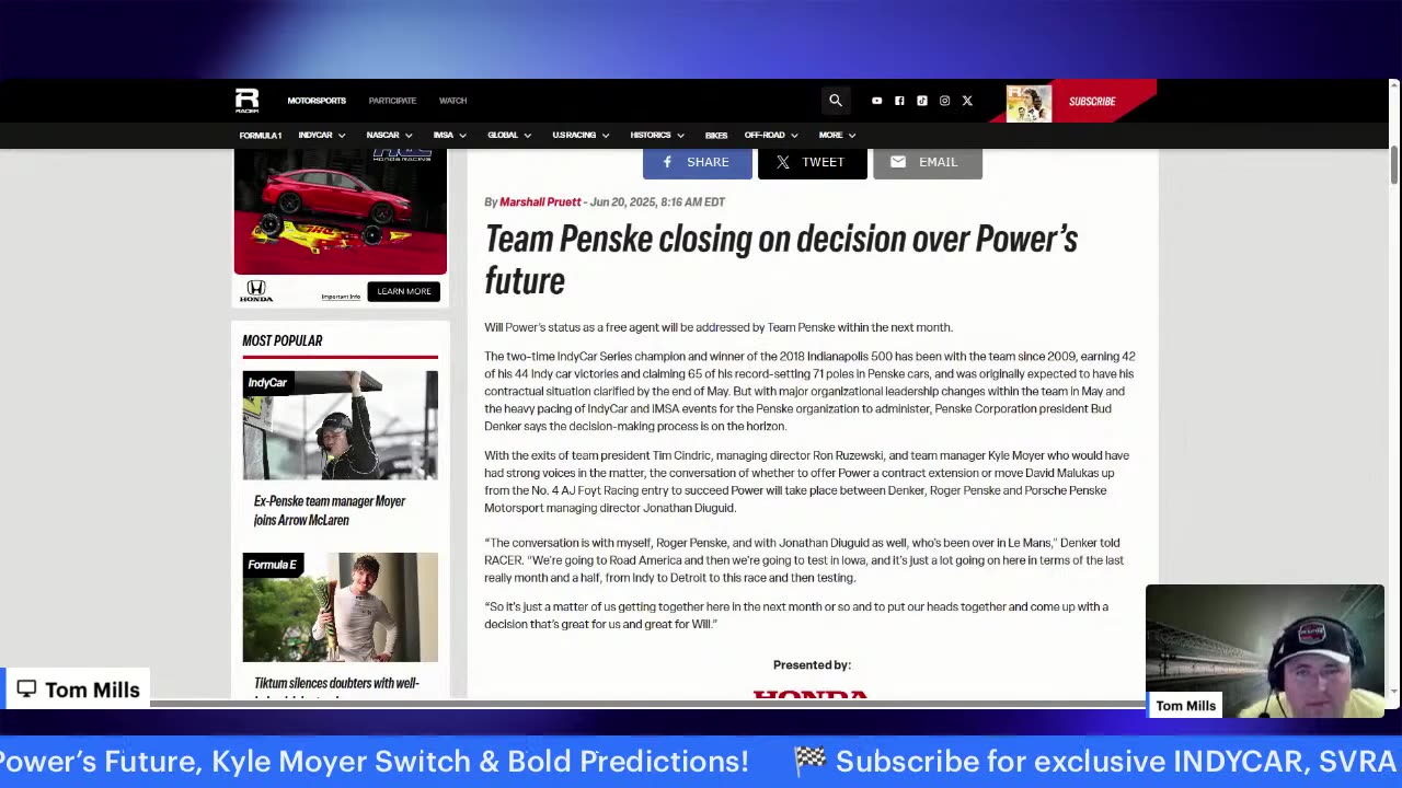 Road America! Will Power’s Future, Kyle Moyer Switch & Bold Predictions!