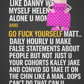 Babs McKay says, "Go away little boy."