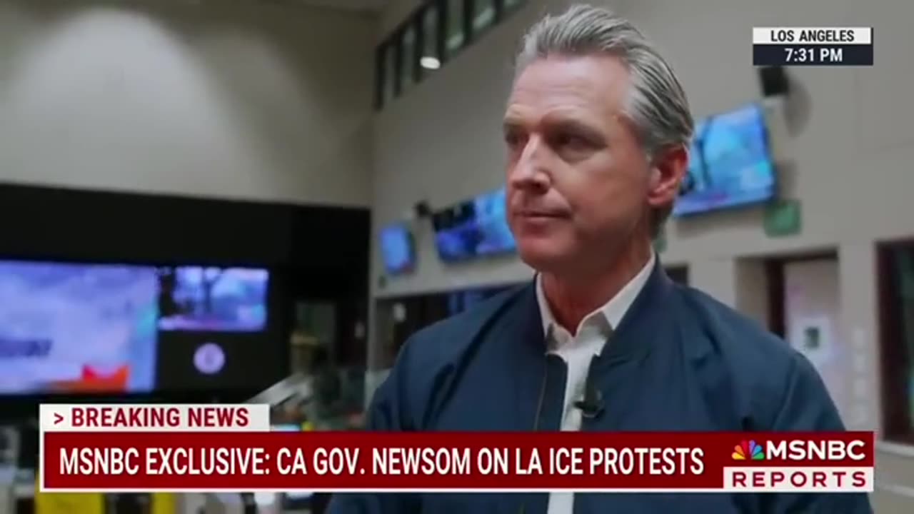 Gov Newsom Blames Trump for LA Anti-ICE Riots