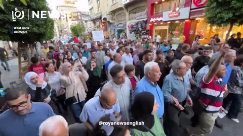 Demonstration in Ramallah to demand entry of aid into Gaza