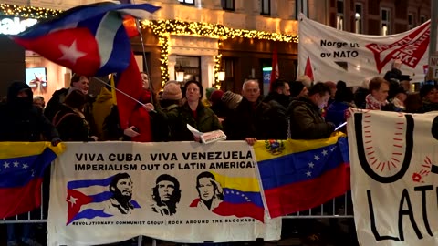 Protest held in Oslo against Nobel Peace Prize winner Machado