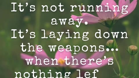 Choosing peace is not giving up