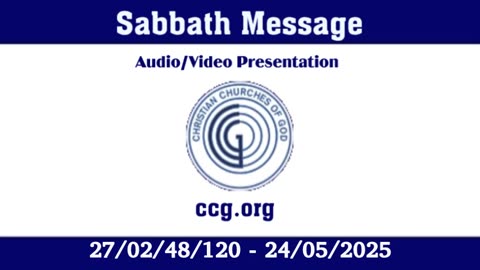 Sabbath Message (Audio) for 27/02/48/120 - 24/05/2025