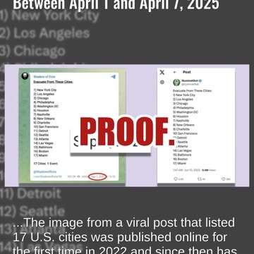 Fact Check: 17 'Major Cities' In US Did NOT Issue Evacuation Orders Between April 1 - April 7, 2025