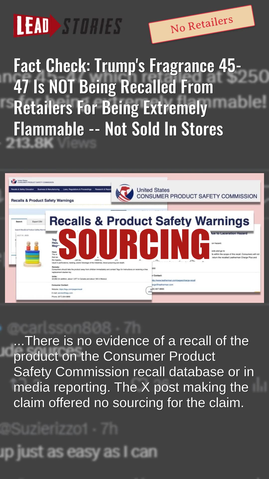 Fact Check: Trumps Fragrance 45-47 NOT Being Recalled From Retailers For Being Extremely Flammable