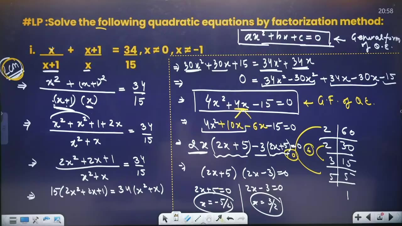 Math Ch 6 Quadratic Equation Lecture 2