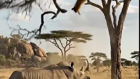 Hyena vs Rhinoceros