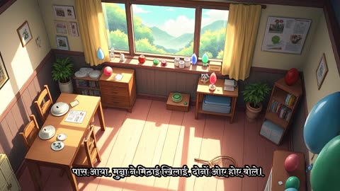 Ek mota haathi gaon ko chala. Mandir ki seedhi par baithne laga.“Idhar aa, idhar aa.”