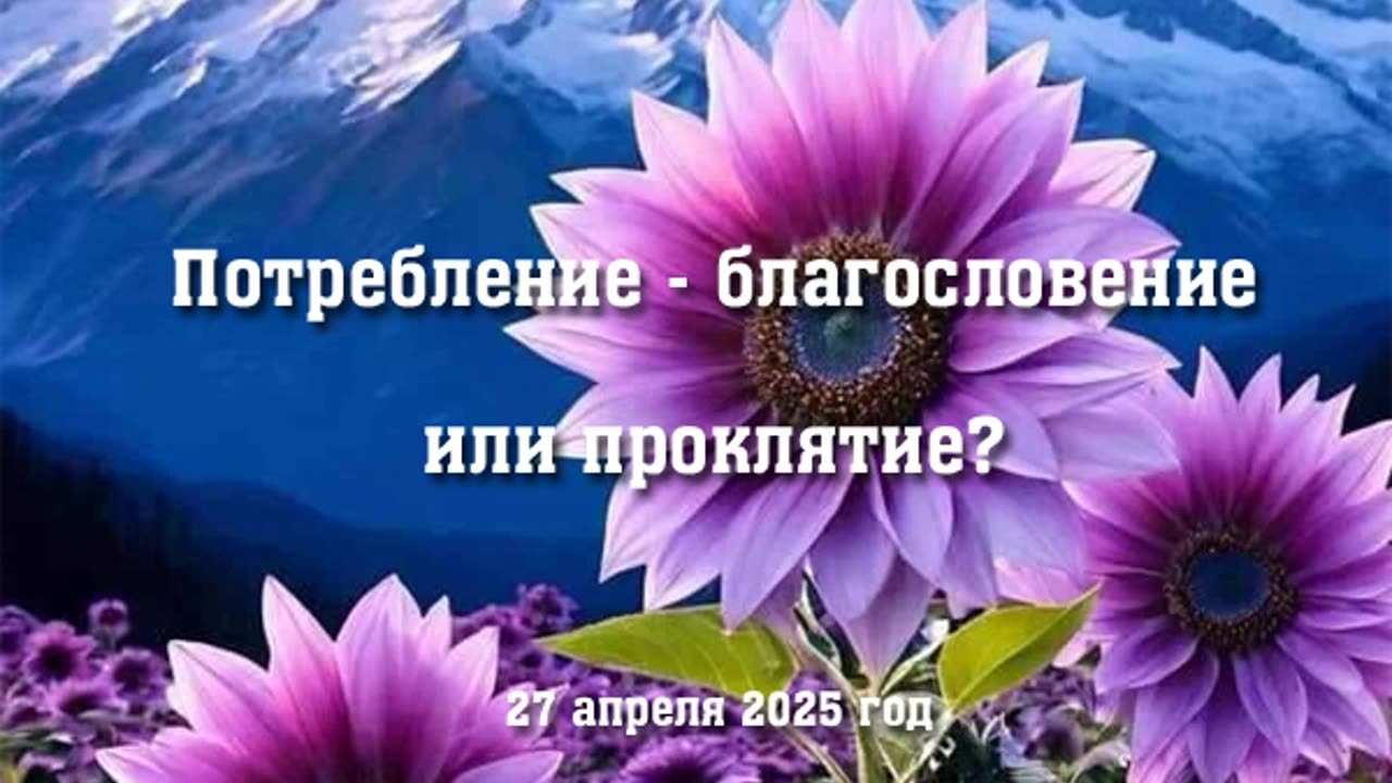 Потребление - благословение или проклятие 27 апреля 2025 г