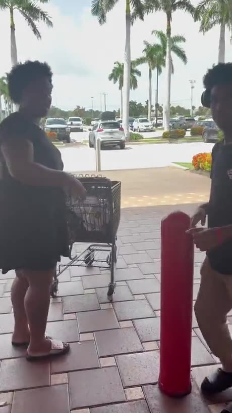 Stupid ni66er turns shoplifting into armed robbery