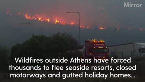 Cerberus heatwave: Wildfires force thousands to flee seaside resorts outside Greek capital