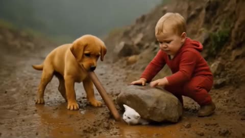 Heroic AI Dog Rescues Kitten! 😲😚