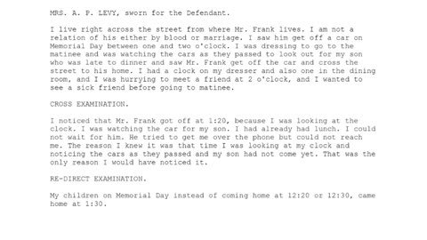 MRS A P LEVY, Sworn In For The Defendant, 53rd To Testify