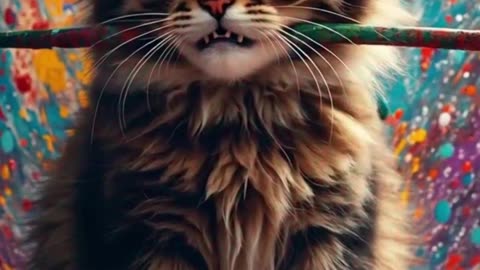 Chubby Cat Paints a Masterpiece… of Chaos