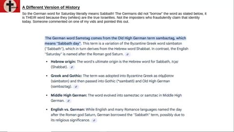 Samstag means Sabbath in German