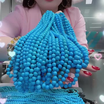 250617-4 Sleeping Beauty Turquoise Bead Strand: Frozen Glacial Blues on the Wrist