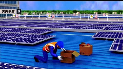 Fire accident safety warning animation