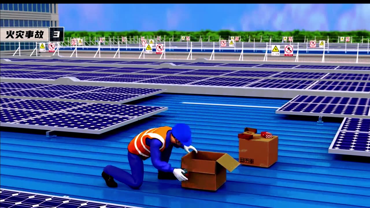 Fire accident safety warning animation
