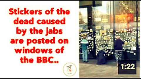 "Dead from Vaccines" Stickers Displayed on BBC Windows