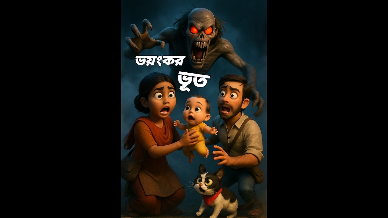 ভয়ংকর ভূত ও সাহসী বিড়াল bangla cartoon Horror Cat Hero