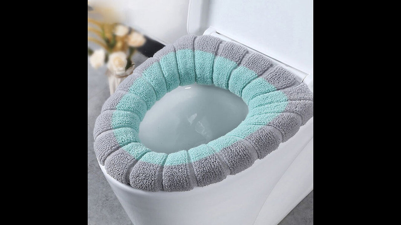 Soft Toilet Seat Cover with Lifter, Warm, Comfortable & Washable, for All Types of Toilet Seats(2pc)