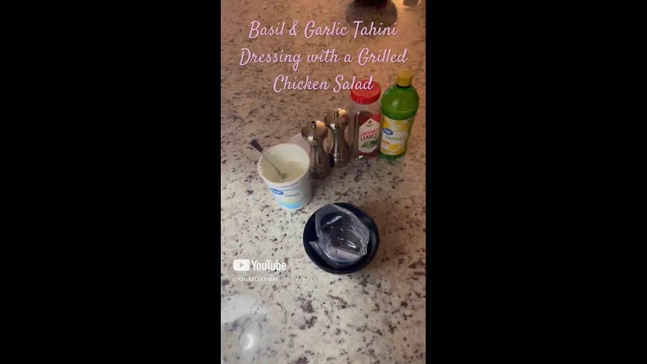 Basil & Garlic Tahini Salad Dressing With A Grilled Chicken Salad