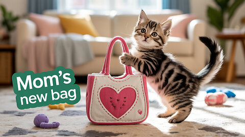 Kitten make hand bag for mom with mom shirt