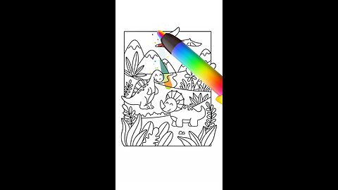 dinosaur colouring with magic colour pen