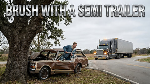 Brush With A Semi Trailer
