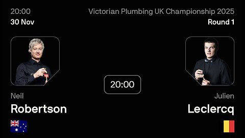 🔴 ถ่ายทอดสดสนุกเกอร์ 🇦🇺 นีล โรเบิร์ตสัน VS จูเลียน เลอแคลร์ 🇧🇪 ศึก ยูเค แชมเปี้ยนชิพ