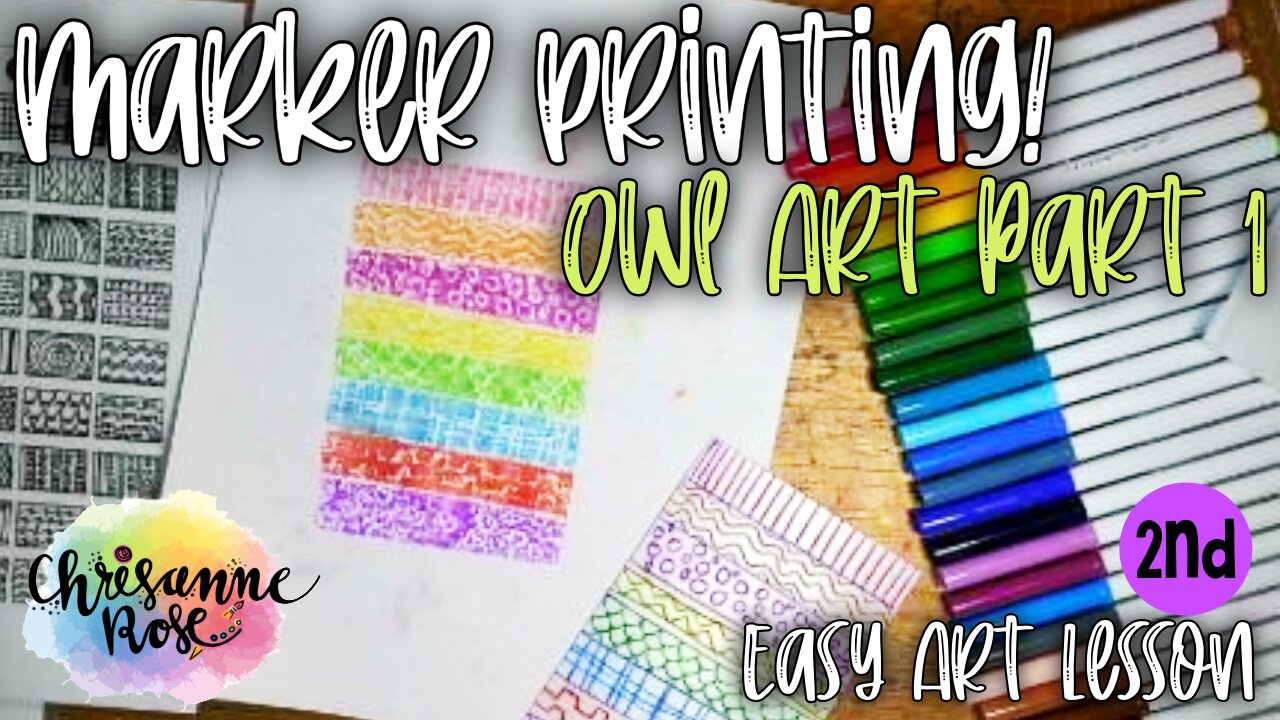 Marker Printmaking! - Owl Art Part 1: Easy Art Lesson for Homeschools and Classrooms