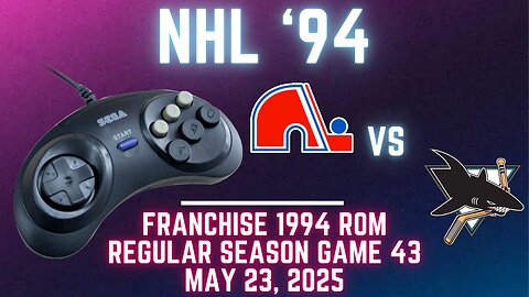 NHL '94 Franchise League (1994) - Nordiques (MykKendogi) at Sharks (Len) - Game 43